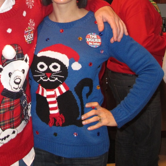 cat holiday sweater
